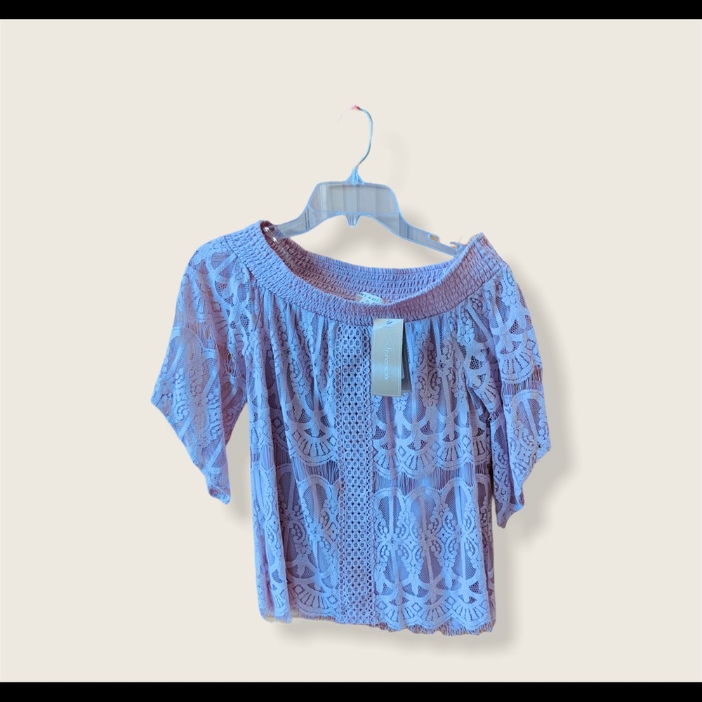 Off shoulder laces top